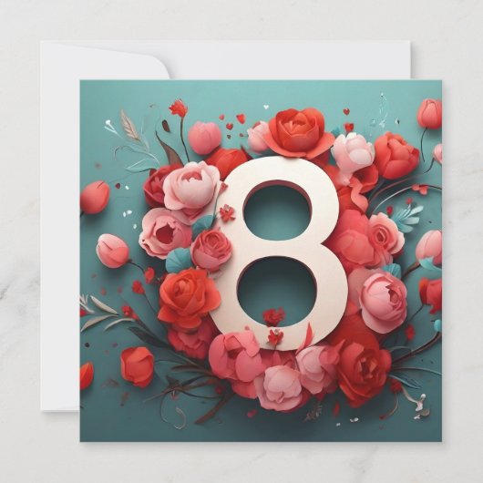 3月8日デザイン 招待状 (正面)