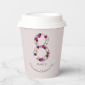 3月8日国際的女子デーお祝い 紙コップ (正面)