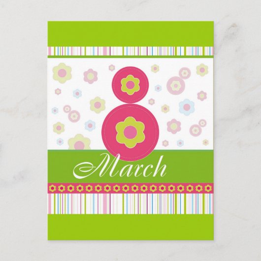 3月8日国際的3月8日 ポストカード (正面)