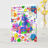 3月8日誕生日グリーティングカード折り畳み カード (黄色い花)