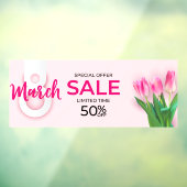 3月8日 女性の日 セール ピンクのバラ ビジネス ウィンドウサイン (シート3)