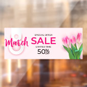 3月8日 女性の日 セール ピンクのバラ ビジネス ウィンドウサイン (シート2)