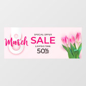 3月8日 女性の日 セール ピンクのバラ ビジネス ウィンドウサイン (シート)