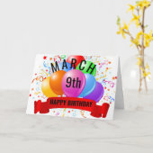 3月9日 誕生日 カード (黄色い花)