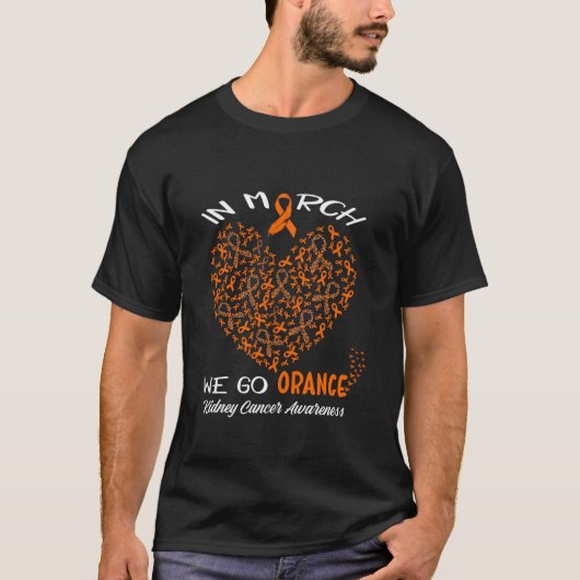 3月 アメリカ腎臓がん啓発月間にオレンジ色にしよう Tシャツ (正面)