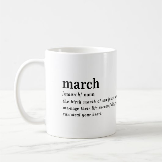 3月 定義 誕生日 コーヒーマグカップ (左)
