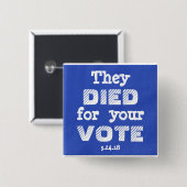 3月: 彼らはあなたの投票Pinのために死にました 缶バッジ (正面&裏面)
