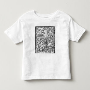 3月、魚釣りおよび切り取る木、魚類 トドラーTシャツ
