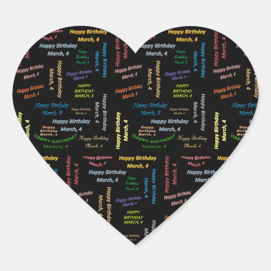 3月, 4誕生日シール ハートシール (正面)