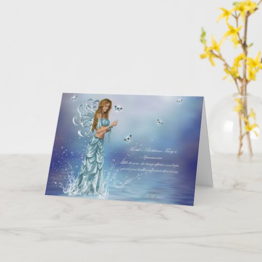 3月Birthstoneの妖精 カード (黄色い花)