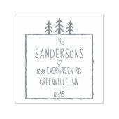 3木ウッドラ素朴ンド落ち着き森差出人住所 セルフインキングスタンプ (デザイン)