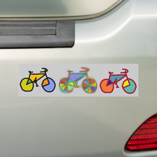 3本のカラフル バンパーステッカー (車上)