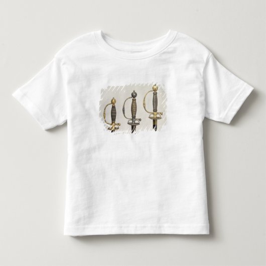 3本のフランスのな剣の柄: 鋼鉄の1つ トドラーTシャツ (正面)