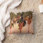 3本のヤシの木サンセットピロー クッション (ブランケット)