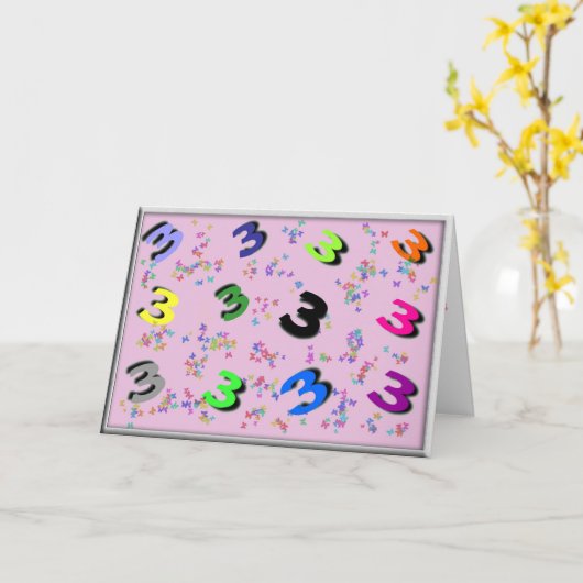 3本の指を持って来い！ カード (黄色い花)