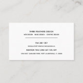 3本の水彩画の羽の名刺 名刺 (裏面)