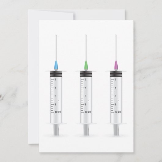 3本の注射器 招待状 (正面)