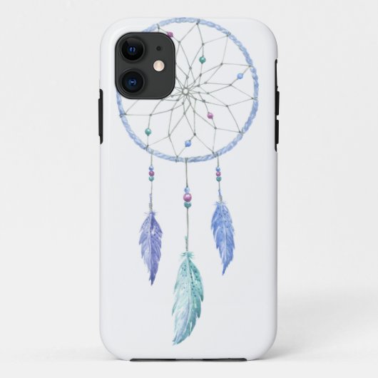 3本の羽が付いている水彩画Dreamcatcher Case-Mate iPhoneケース (裏面)
