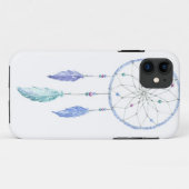 3本の羽が付いている水彩画Dreamcatcher Case-Mate iPhoneケース (裏面(横))