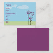 3本の花-丸太 名刺 (正面/裏面)