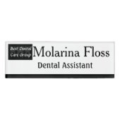 3本の賢い歯の歯科医の名札 名札 (正面)