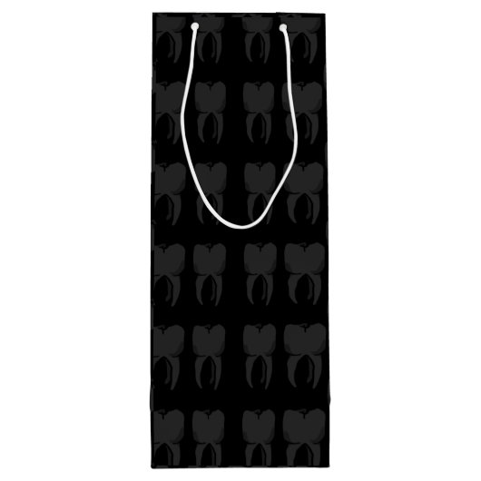 3本の賢い歯の歯科医の小さいギフトバッグ ワインギフトバッグ (裏面)