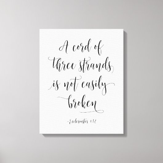 3本の鎖のコード、クレサイ4:12 キャンバスプリント (正面)