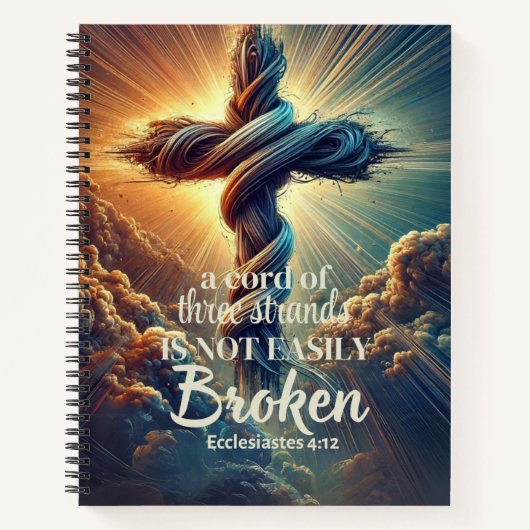 "3本の鎖のコード" Ecclesiastes 4:12 ノートブック (正面)