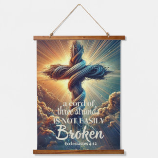 "3本の鎖のコード" Ecclesiastes 4:12 吊り下げ型タペストリー