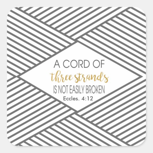 3本の鎖の紐は容易に壊れない スクエアシール (正面)