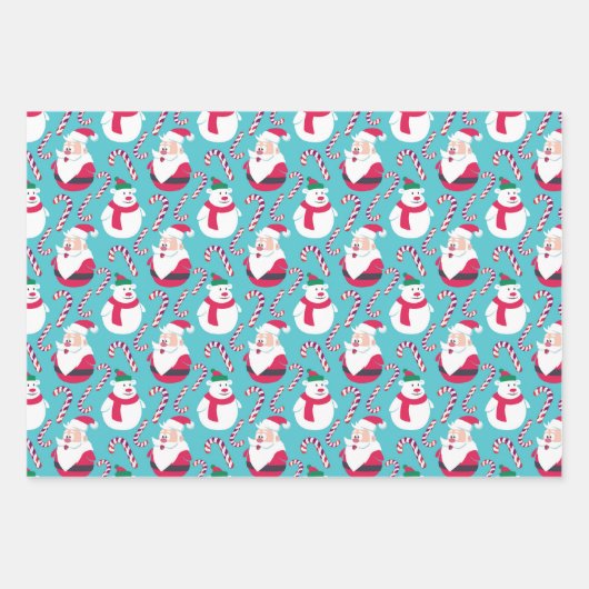 3枚おもしろいのクリスマステーマ包装紙 ラッピングペーパーシート (正面3)