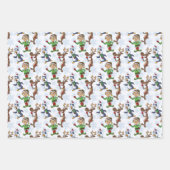 3枚おもしろいのクリスマステーマ包装紙 ラッピングペーパーシート (正面)