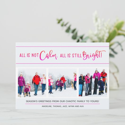 3枚おもしろいの写真すべてが穏やかな明るいレタリングではない シーズンカード (スタンド正面)