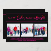 3枚おもしろいの写真はすべて穏やかなピンクの黒ではない シーズンカード (正面/裏面)