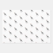 3枚のおもしろいオーストラリアのルドルフクリスマス ラッピングペーパーシート (正面)