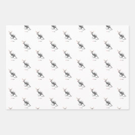 3枚のおもしろいオーストラリアのルドルフクリスマス ラッピングペーパーシート