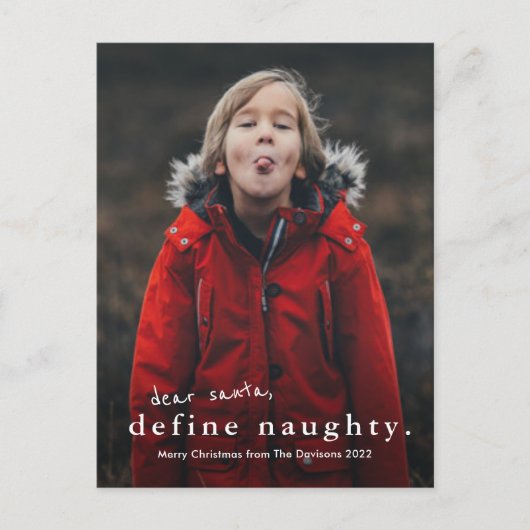 3枚のおもしろい写真いけなのクリスマスを定義 シーズンポストカード (正面)