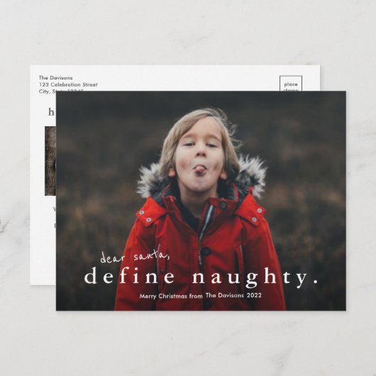 3枚のおもしろい写真いけなのクリスマスを定義 シーズンポストカード (正面/裏面)