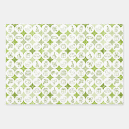 3枚のおもちゃ紙の包装スケッチ ラッピングペーパーシート