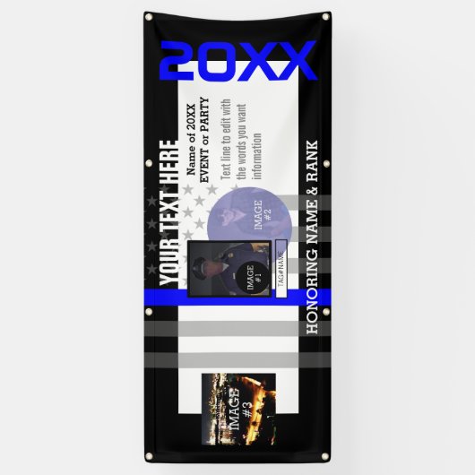 3枚のイメージと6行の文字 横断幕 (縦)