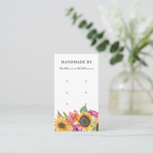 3枚のイヤリングディスプレイカード |ひまわりフローラ 名刺