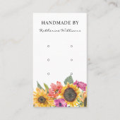 3枚のイヤリングディスプレイカード |ひまわりフローラ 名刺