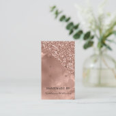 3枚のイヤリングディスプレイカード |バラ金ゴールドとグリッター 名刺 (スタンド正面)