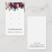 3枚のイヤリングディスプレイカード |ブルゴーニュの水彩 名刺 (正面/裏面)