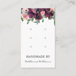 3枚のイヤリングディスプレイカード |ブルゴーニュの水彩 名刺