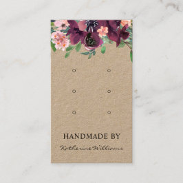 3枚のイヤリングディスプレイカード |ブルゴーニュの水彩 名刺