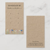 3枚のイヤリングディスプレイカード |ワイルドフラワーフローラ 名刺 (正面/裏面)