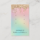 3枚のイヤリングディスプレイカード |滴下グリッター 名刺 (正面)