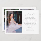 3枚のエレガント写真キンセアニェラありがとう 招待状 (正面/裏面)