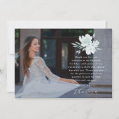 3枚のエレガント写真キンセアニェラフローラありがとう 招待状 (正面)